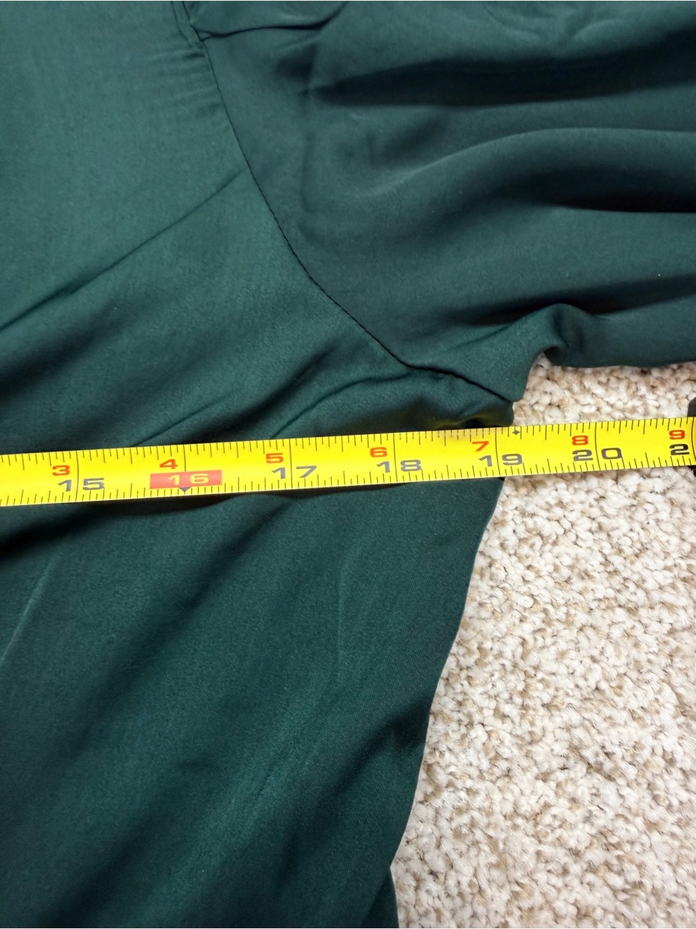 New GAP Women Satin Empire Maxi Dress  Essex Green V neck Long Sleeve M Tall - Picture 9 of 14